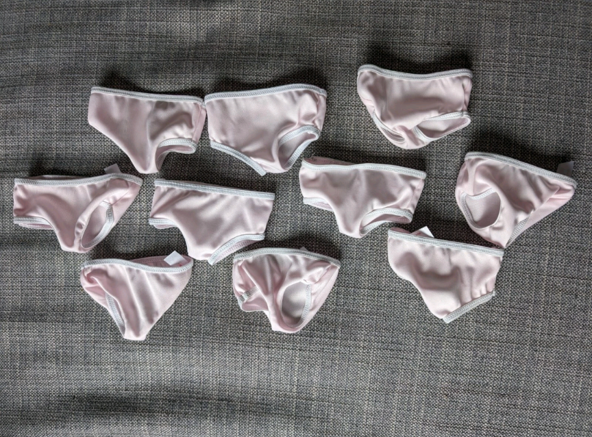 Set of 10 Light Pink Polyester Underwear