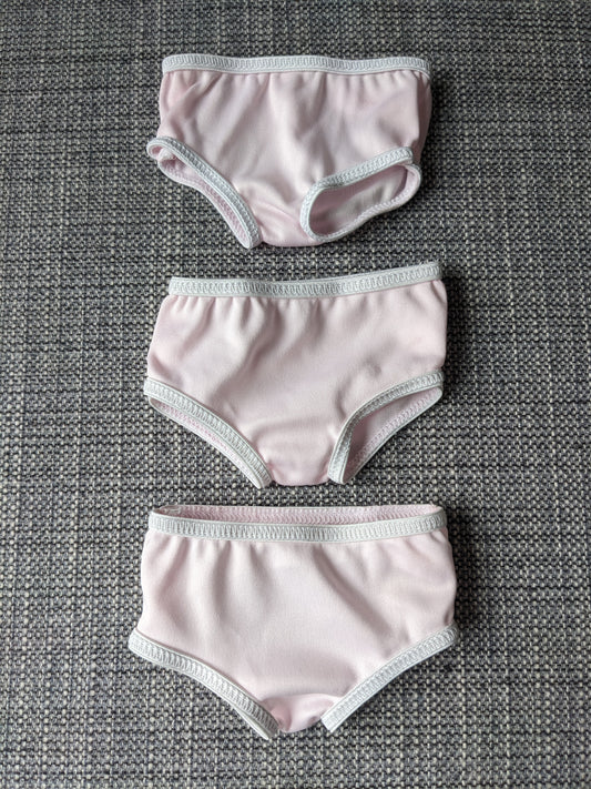 Set of 3 Light Pink Polyester Underwear